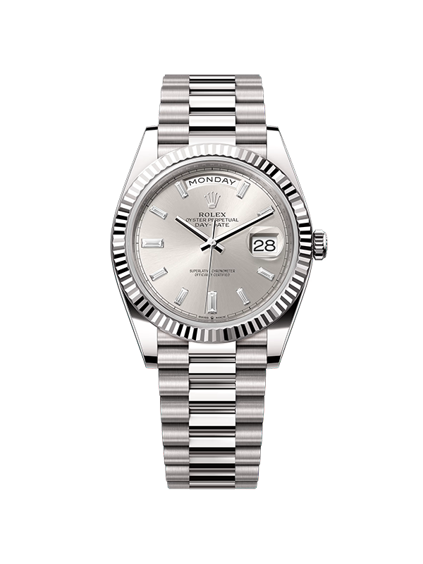 Rolex 데이데이트 40-228239 실버 바게트다이아 프레지던트 40mm with box and papers